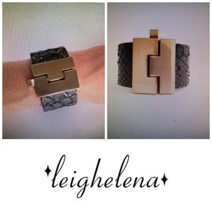 Leighelena Genuine Exotic Skin Cuff Bracelet